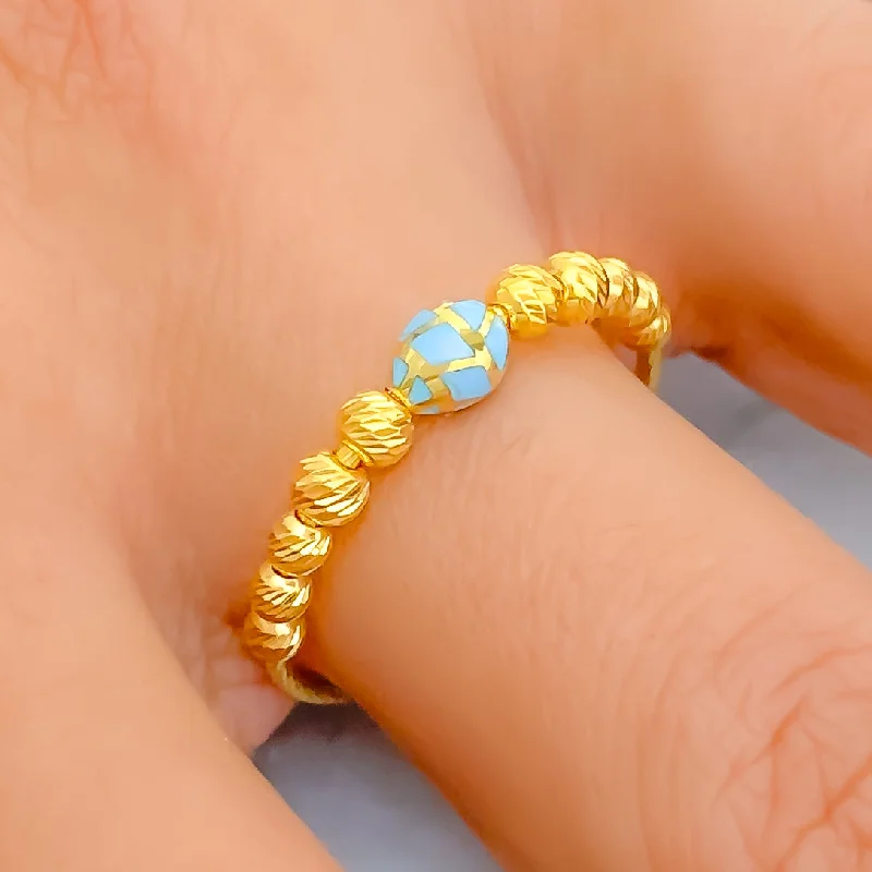 Unique gemstone rings for women -Opulent Graceful 21k Gold Ring