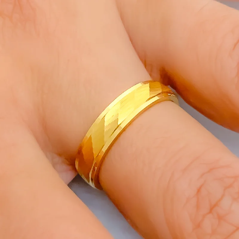 Colorful rings for women -Exquisite Artistic 22k Gold High Finish Band