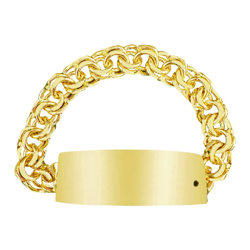 Elegant bangles for women -10K Yellow Gold Chino Link ID Bracelet