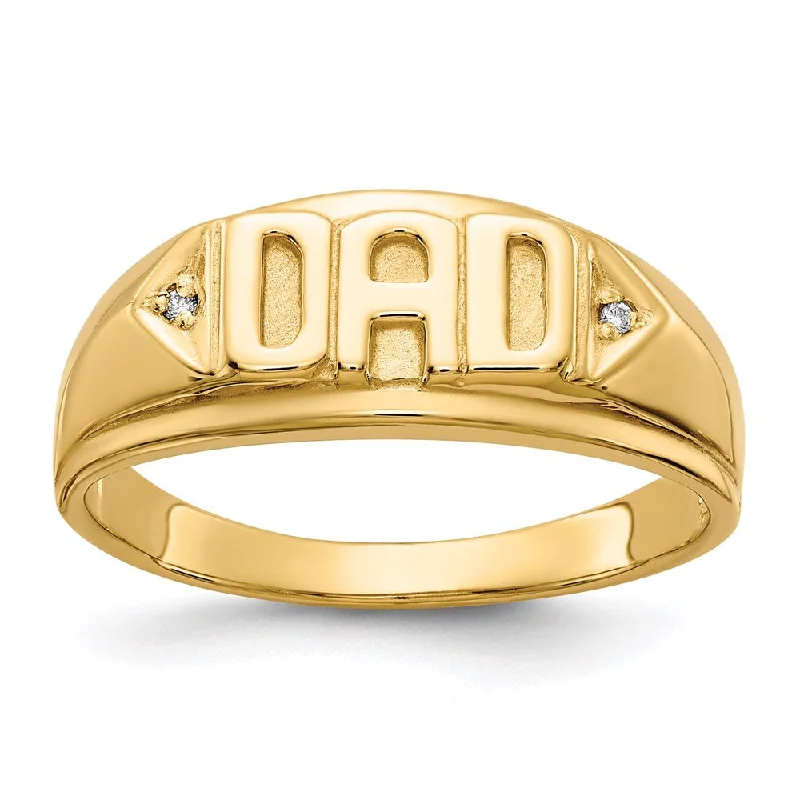 Silver diamond rings for women -Solid 14k Yellow Gold VS Simulated CZ men's Ring