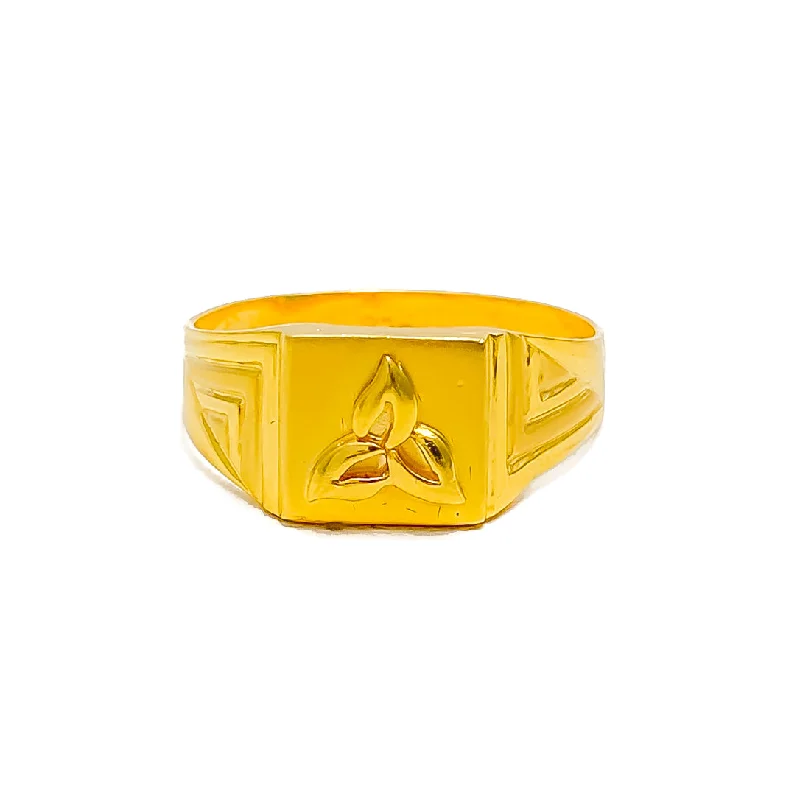 Fashionable rings for women -Stylish Sleek Men's 22k Gold Ring