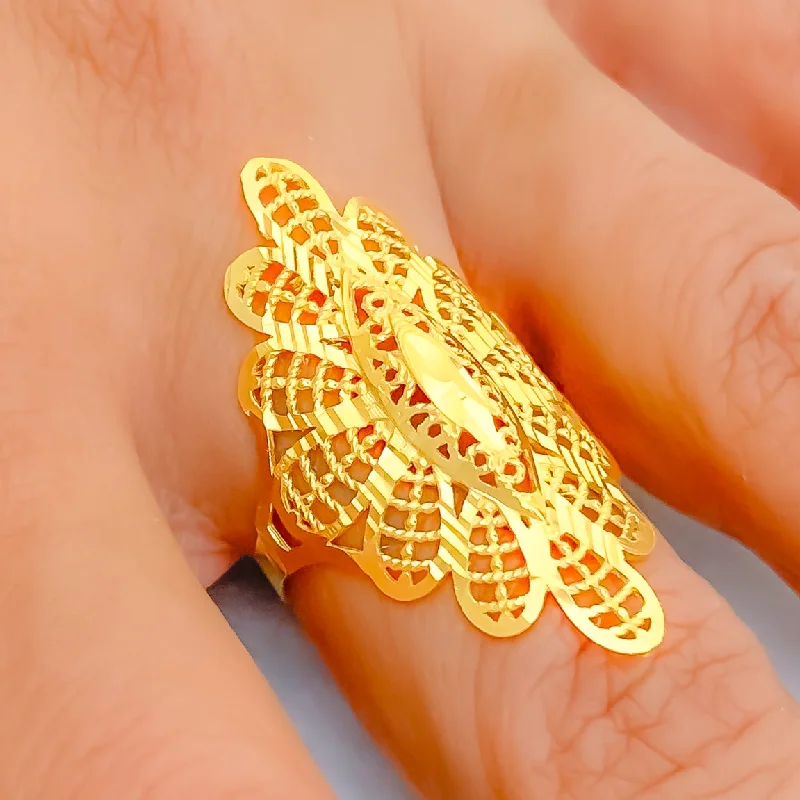 Luxury rings for women -Opulent Refined Charming 21k Gold Ring