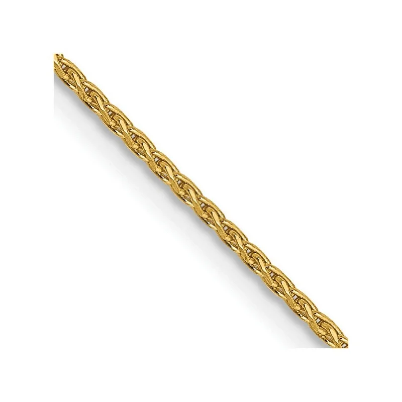 Cuff bracelets for women -Curata 14k Yellow Gold Solid Lobster Claw Closure 1.2mm Sparkle Cut Wheat Chain Bracelet