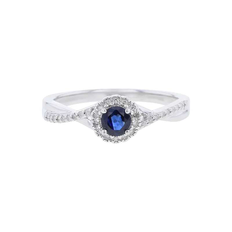 Oval diamond engagement rings for women -Silver Sweet Treat Sapphire & Diamond Ring