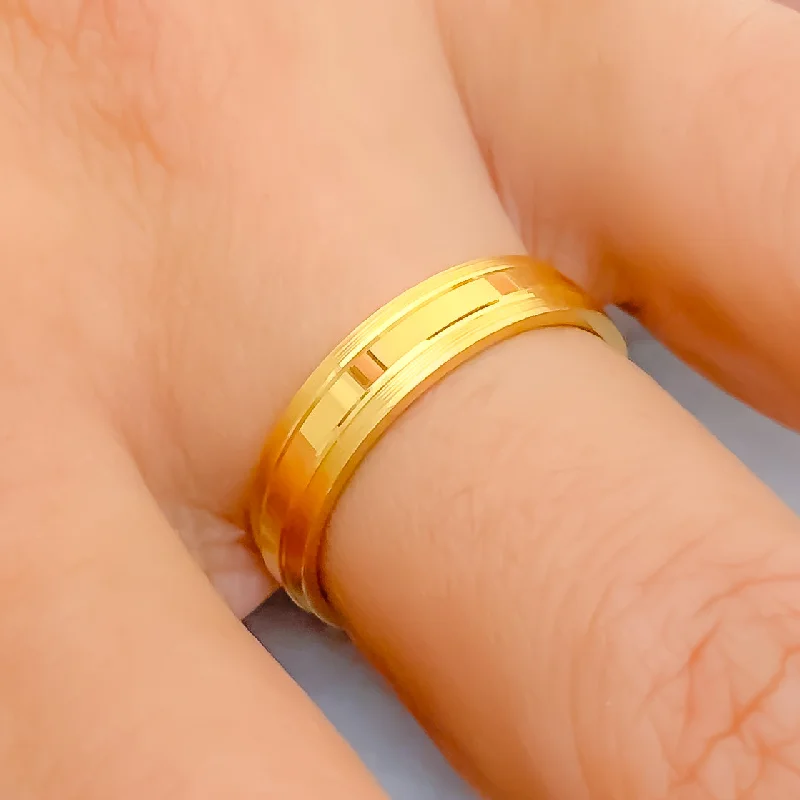 Personalized name rings for women -Eclectic Flawless 22k Gold Band