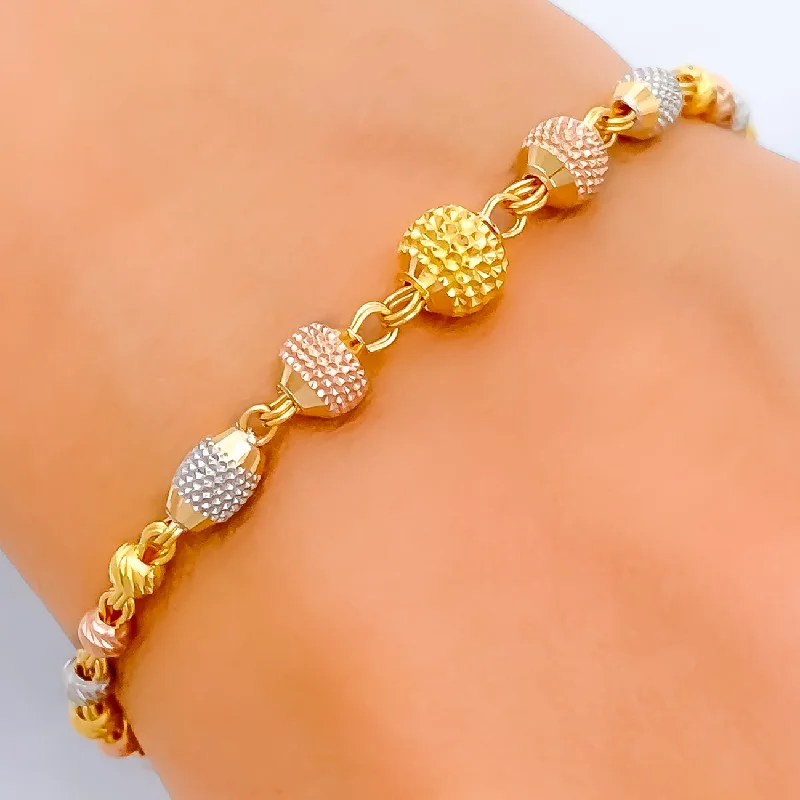 Silver bracelets for women -Striking Sleek 22k Gold Orb Bracelet