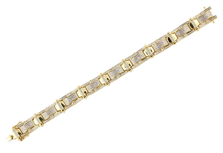 Adjustable gemstone bracelets for women -10KY 1.70CTW DIAMOND MEN'S BRACELET- 8.5"