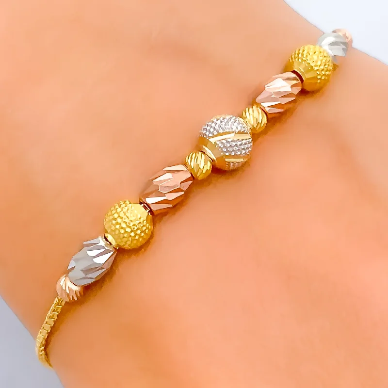 Friendship bracelets for women -Multi-Color Elegant 22k Gold Orb Bracelet