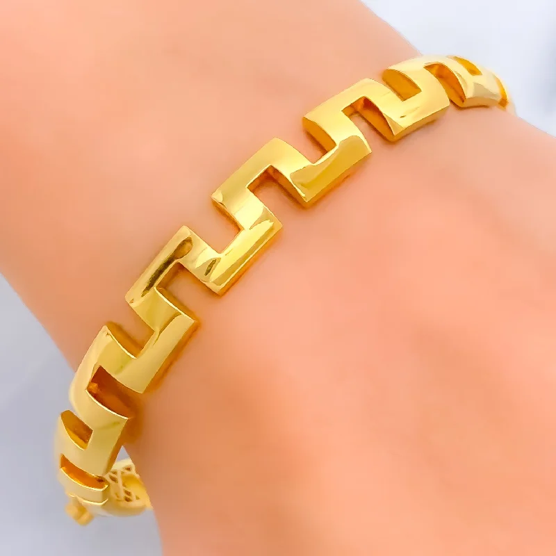 Beaded bangles for women -Iconic Bold 22k Gold Bangle Bracelet