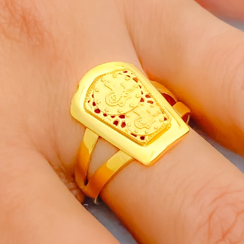 Custom rings for women -Sleek Sophisticated 22k Gold Ring