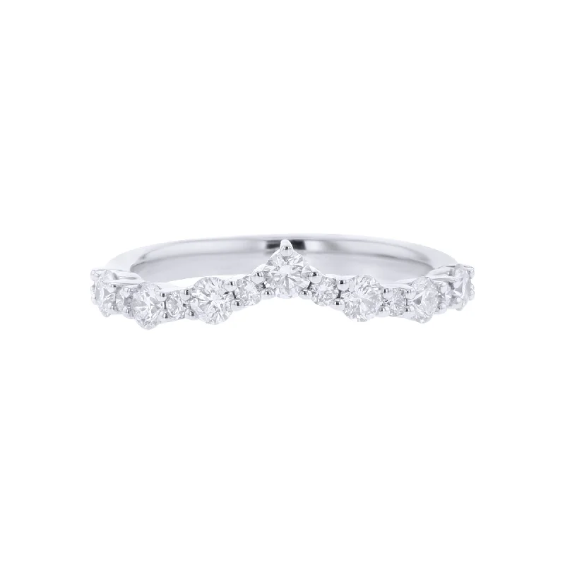 Unique engagement rings for women -Royal Love Curved Diamond Ring