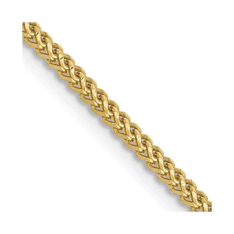 Women's bracelets online shop -Curata 10k Yellow Gold 1.3mm Franco Chain Bracelet