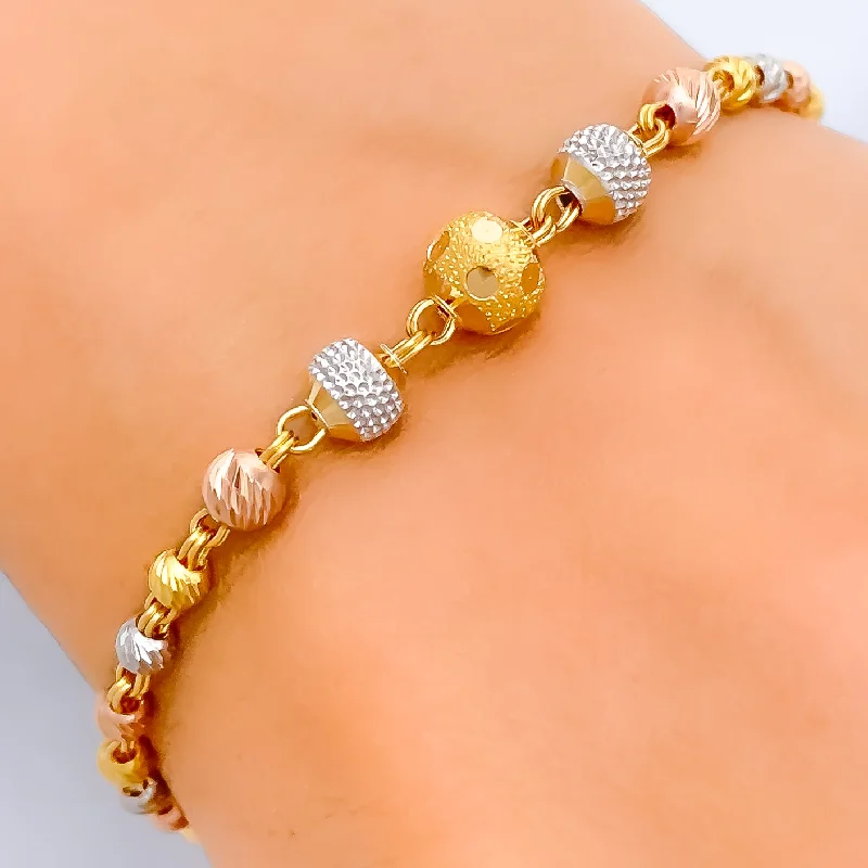 Modern bracelets for women -Stately Orb 22k Gold Orb Bracelet