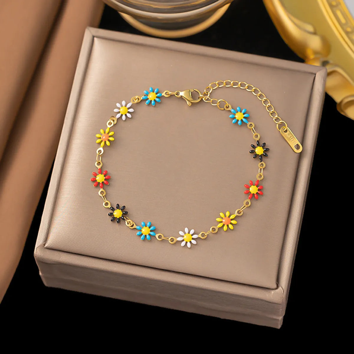 2 [Ae140] Colorful Daisy Bracelet Gold