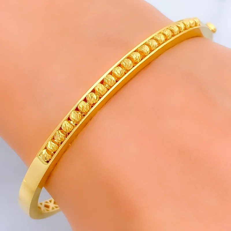 Diamond bracelets for women -High Finish Beaded 22k Gold Bangle Bracelet