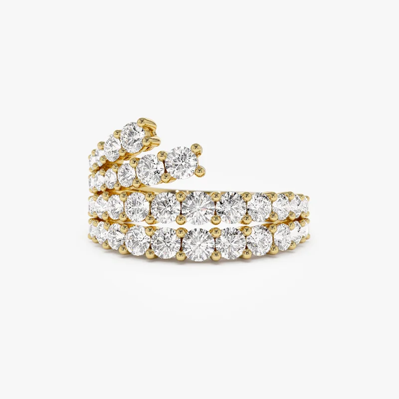 Women's engagement rings online shop -14k Wave Diamond Statement Ring