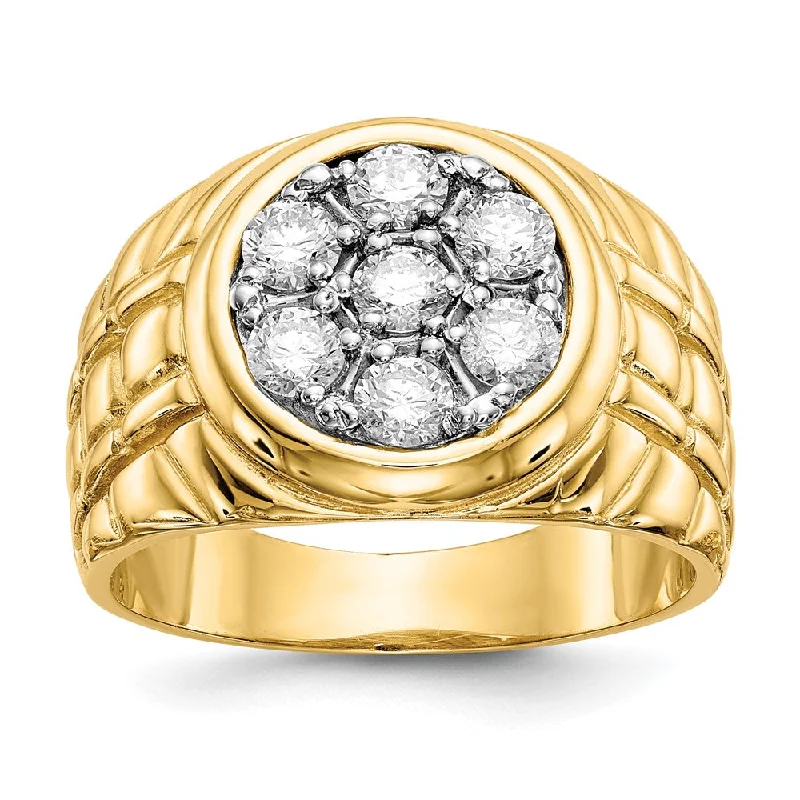 Elegant rings for women -Solid 14k Yellow Gold VS Simulated CZ men's Ring