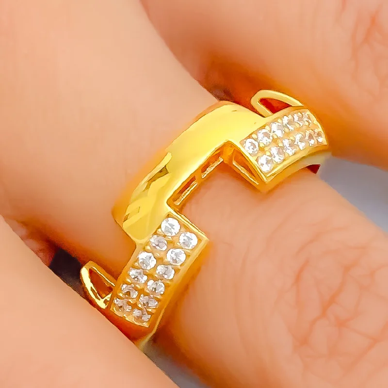 Black diamond rings for women -Special Elegant 21k Gold Ring