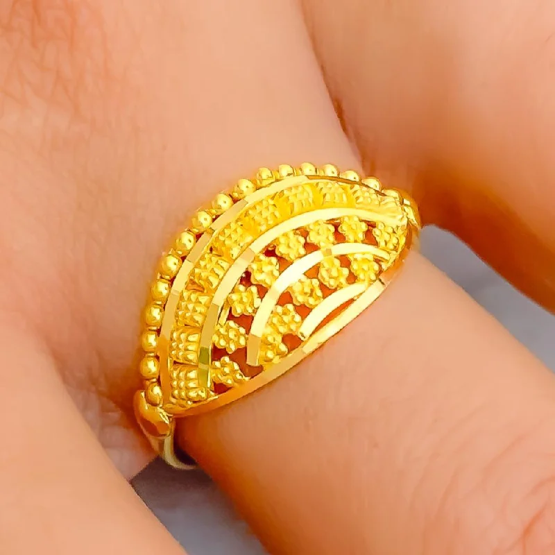 Oval rings for women -Classic Flawless 22K Gold Elegant Ring