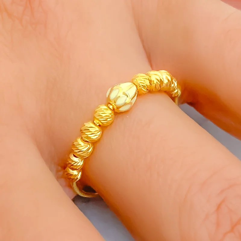 Minimalist rings for women -Sparkling Elevated 21k Gold Ring