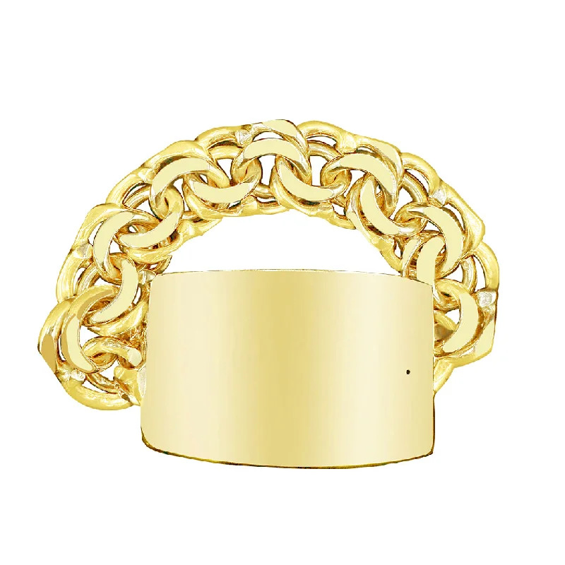 Geometric bracelets for women -10K Yellow Gold Chino Link ID Bracelet