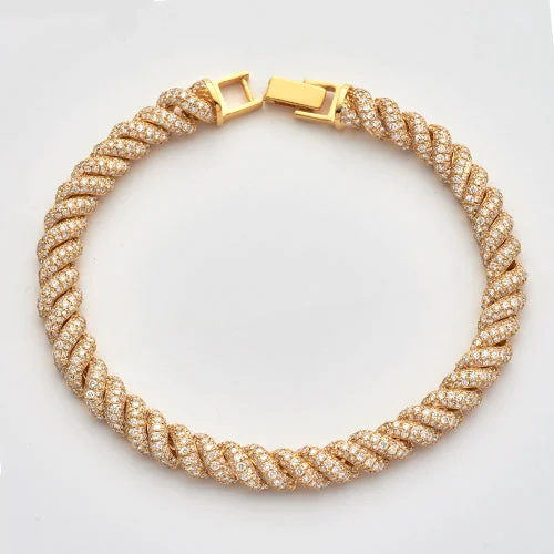 Gold bangle bracelets for women -14KY 9.30CTW DIAMOND SAN MARCOS BRACELET