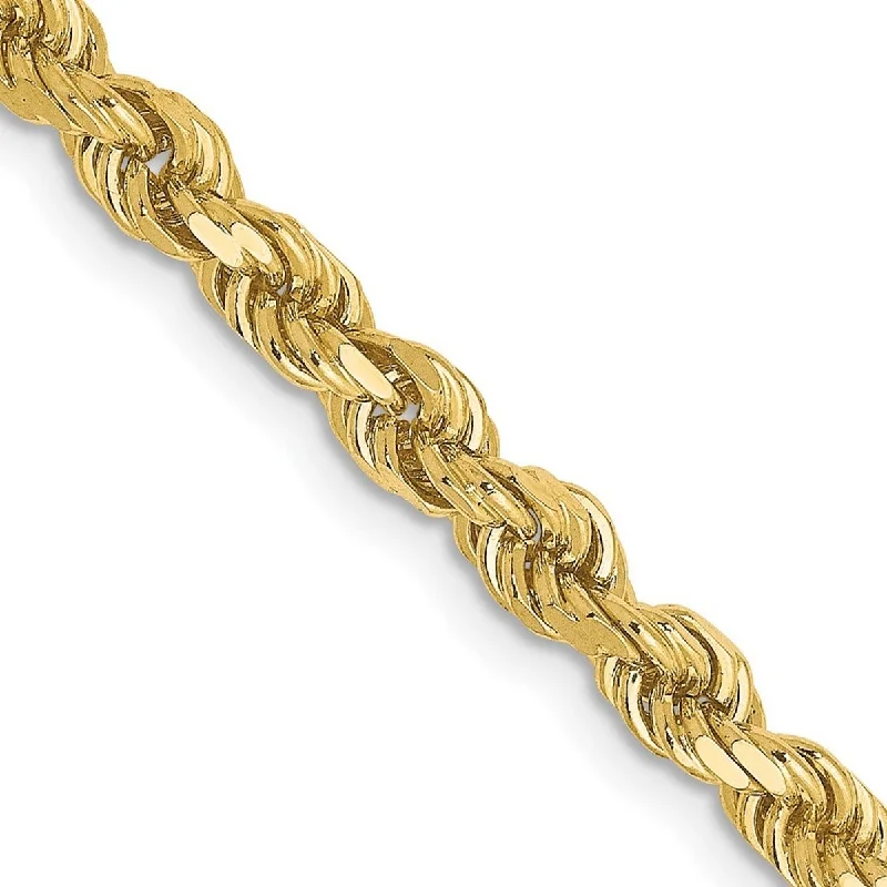 Trendy bracelets for women -Curata 10k Yellow Gold 7" or 8" 3.5mm Sparkle Cut Rope Chain Bracelet