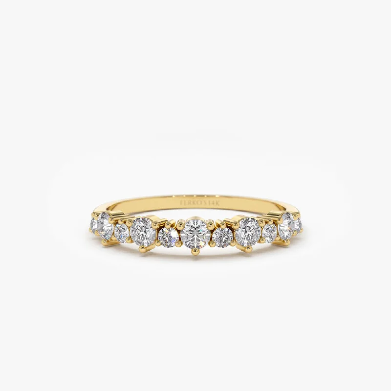 Vintage-inspired engagement rings for women -14k Round Diamond Unique Wedding Ring