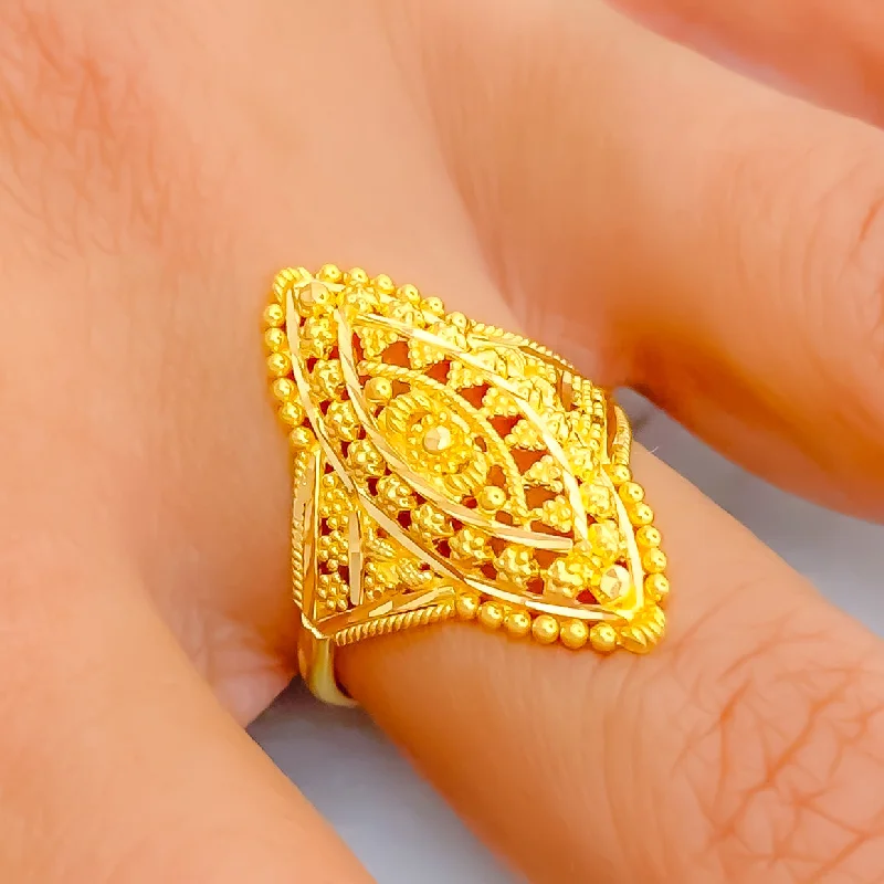 Personalized name rings for women -Graceful Dazzling 22K Gold Ring