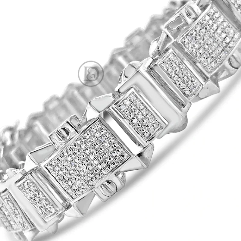 Colorful bangles for women -Sterling Sliver 1.30CT tw Round Cut Custom Diamond Bracelet