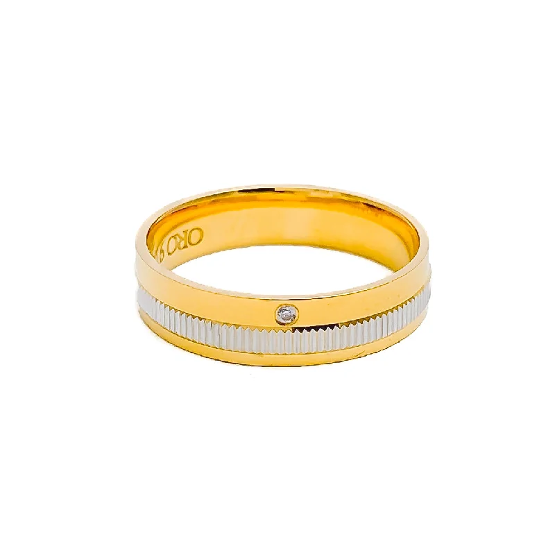 Designer rings for women -Nobel Classy 22k Gold CZ Band