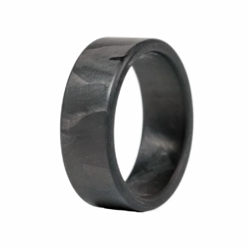 Luxury engagement rings for women -The Ranger - Men's Black Carbon Fiber Wedding Ring