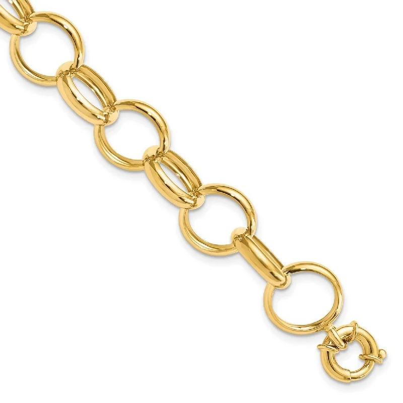 Crystal bracelets for women -Curata 13mm 14k Yellow Gold Polished Fancy Lobster Closure Gold Bracelet 8 Inch