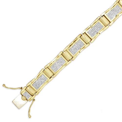 Stackable bracelets for women -10KY 2.25CTW DIAMOND MENS BRACELET - 8.5"