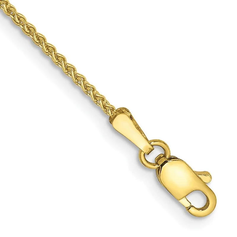 Gold bracelets for women -Curata 10k Yellow Gold 1.25mm Solid Polished Spiga Chain Bracelet 7 Inch