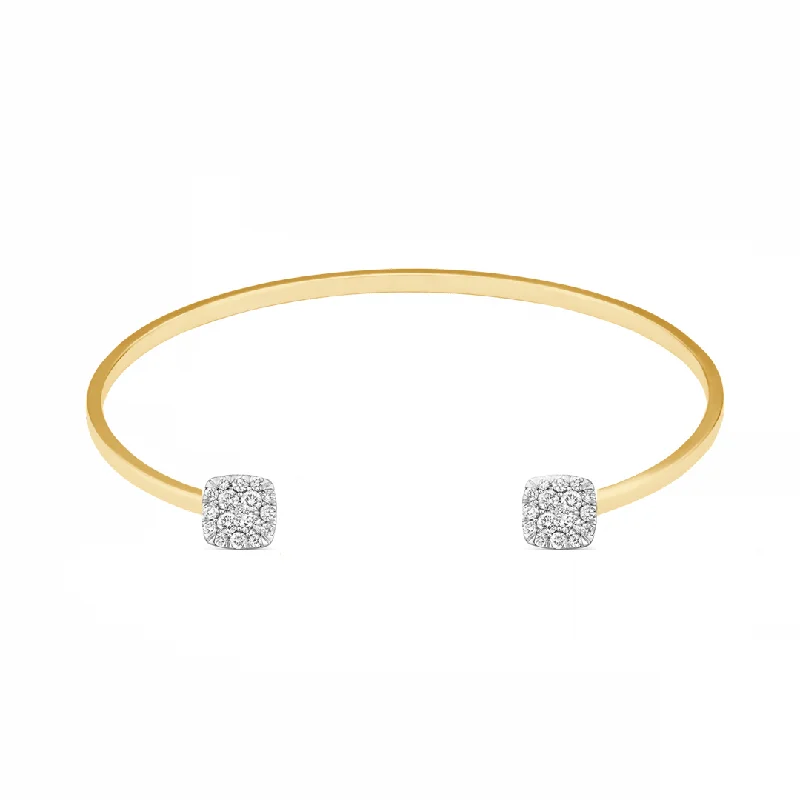 Adjustable bangles with charms for women -14K Yellow Gold Women's Bracelet With 0.32CT Diamonds