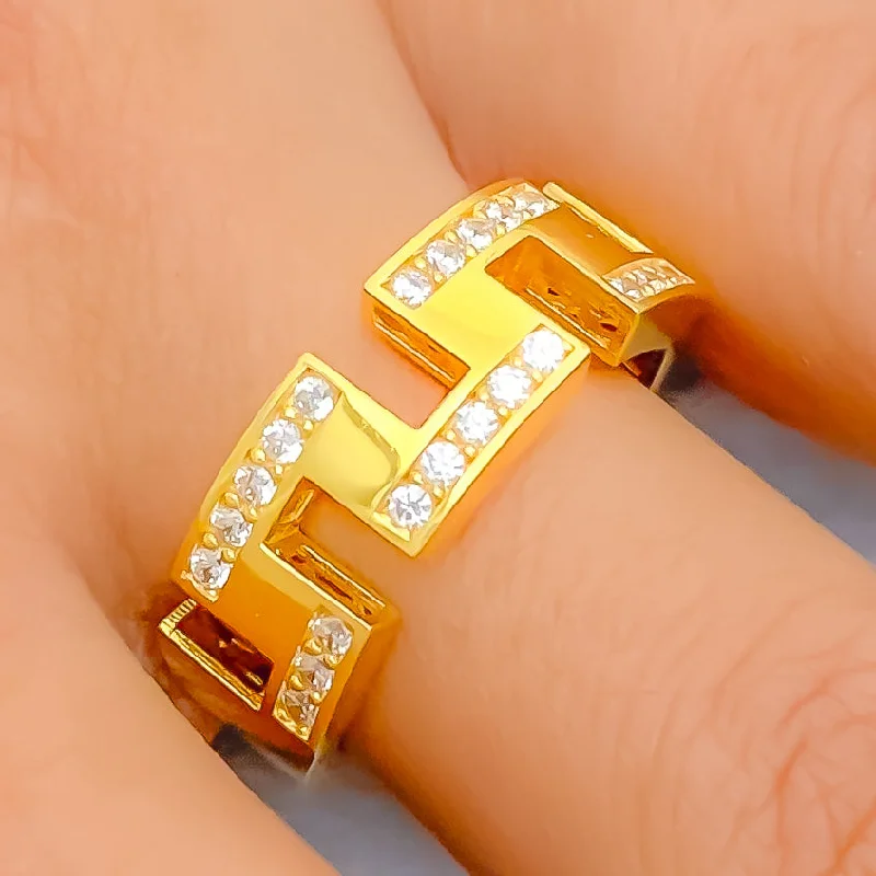 Designer rings for women -Bright Dressy 21k Gold Ring