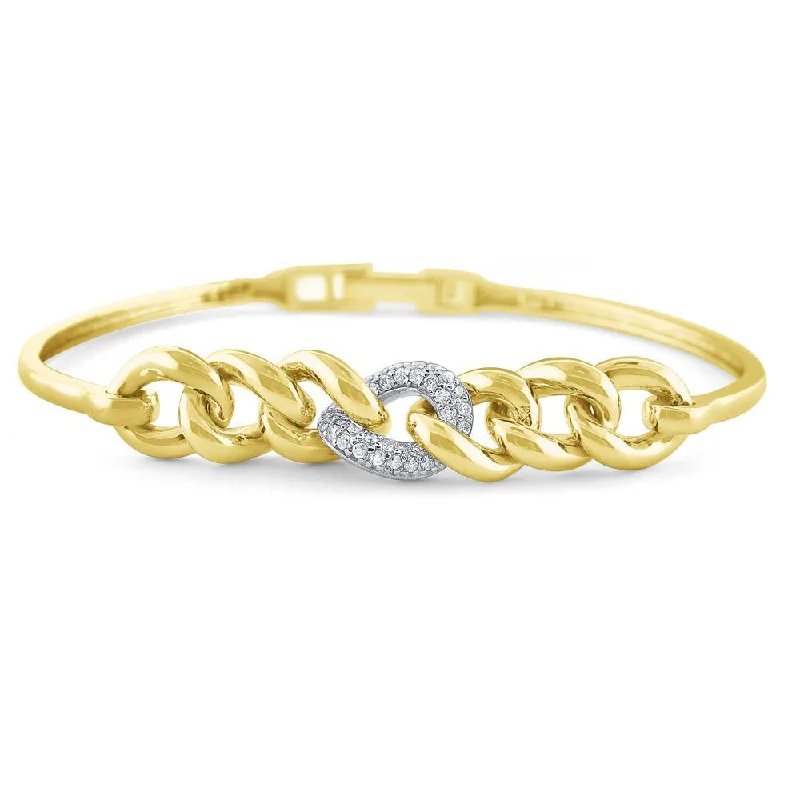 Platinum bracelets for women -14k Gold and Diamond Chain Link Flexible Bracelet