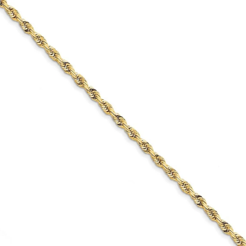 Trendy bangles for women -Curata 10k Yellow Gold Solid 4.5mm Sparkle Cut Quadruple Rope Chain Bracelet