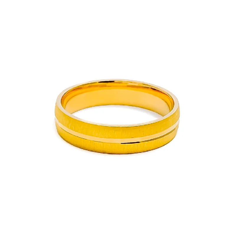 Adjustable diamond rings for women -Classy Satin Finished 22k Gold Band