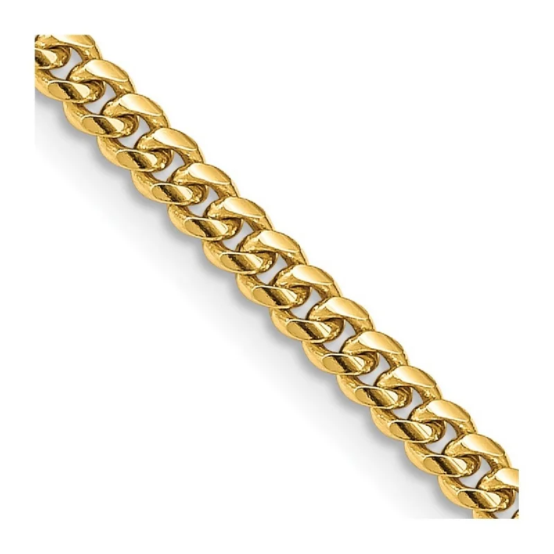 Gold cuff bracelets for women -Curata 14k 3.5mm Solid Miami Curb Chain Bracelet