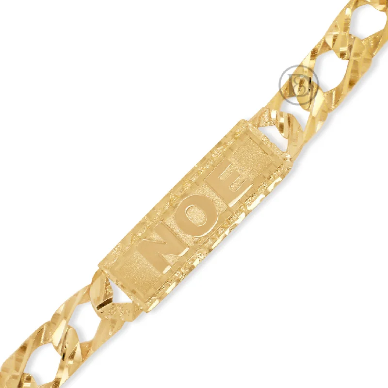 Fashion bangles for women -10K Yellow Gold Custom Name/Id Bracelet