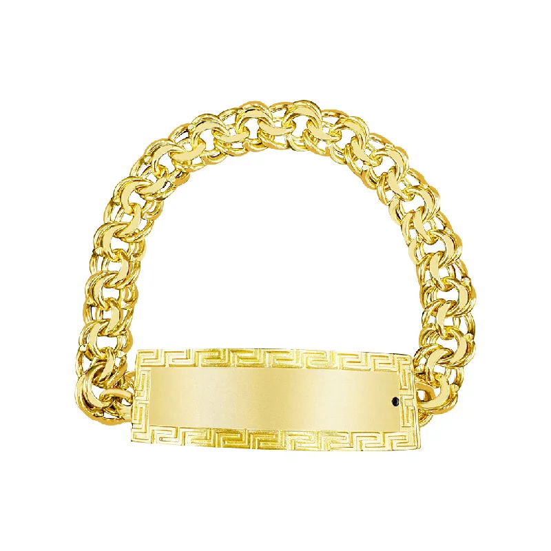 Fashionable bracelets for women -10K Yellow Gold Chino Link Medusa ID Bracelet