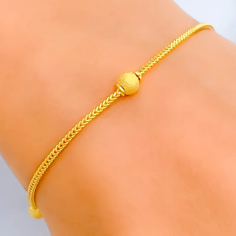 Rose gold bracelets for women -Lightweight Sleek  22k Gold Bracelet