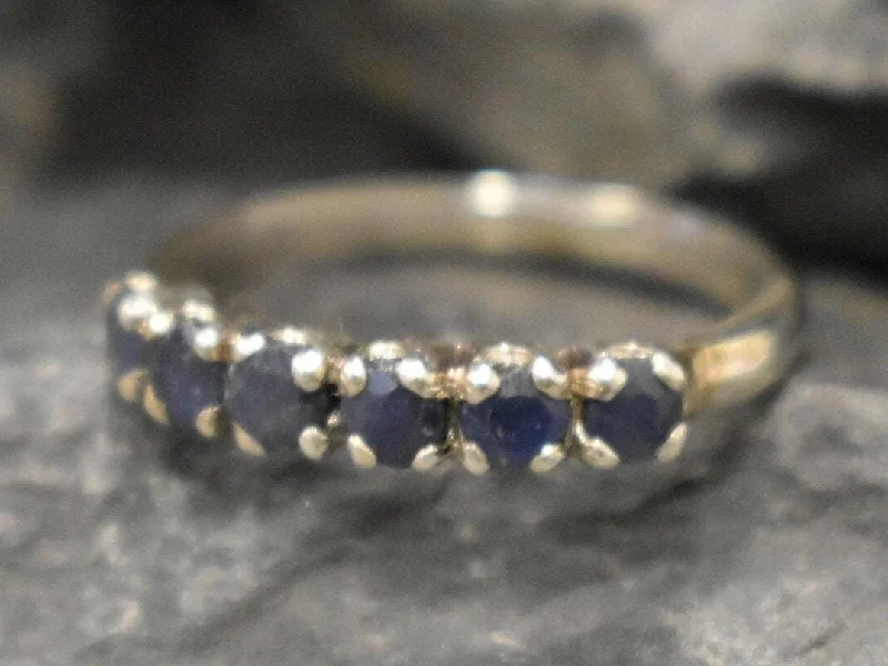 Unique wedding bands for women -Eternity Sapphire Band - Natural Sapphire Ring, September Birthstone Ring