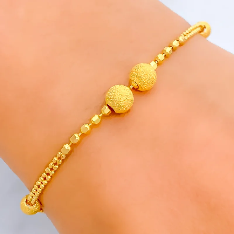 Adjustable bracelets for women -Sparkling Jazzy 22k Gold Bracelet