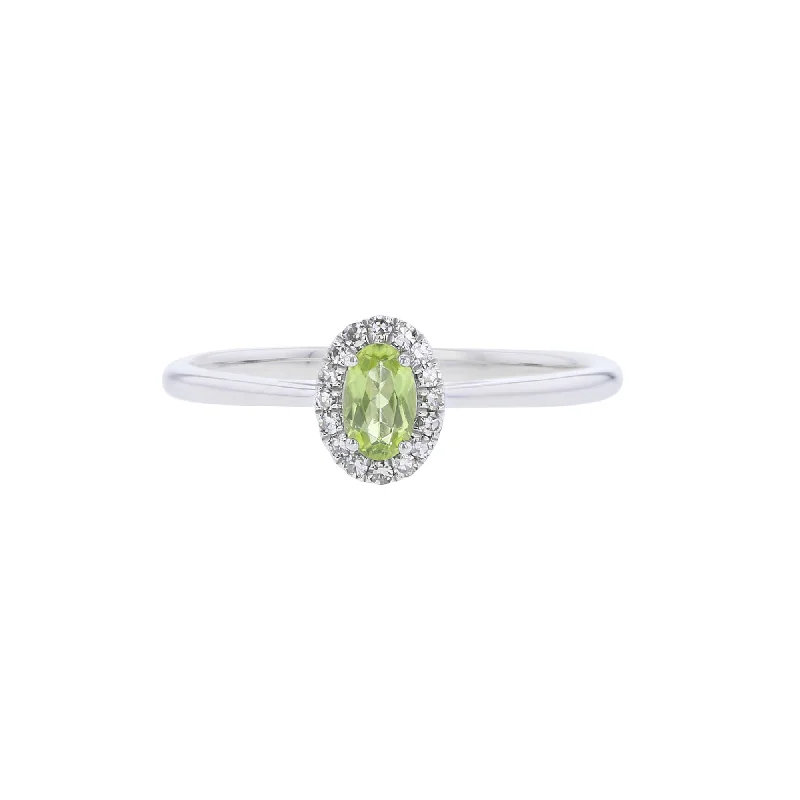 Princess cut engagement rings for women -Popsicle Peridot & Diamond Ring