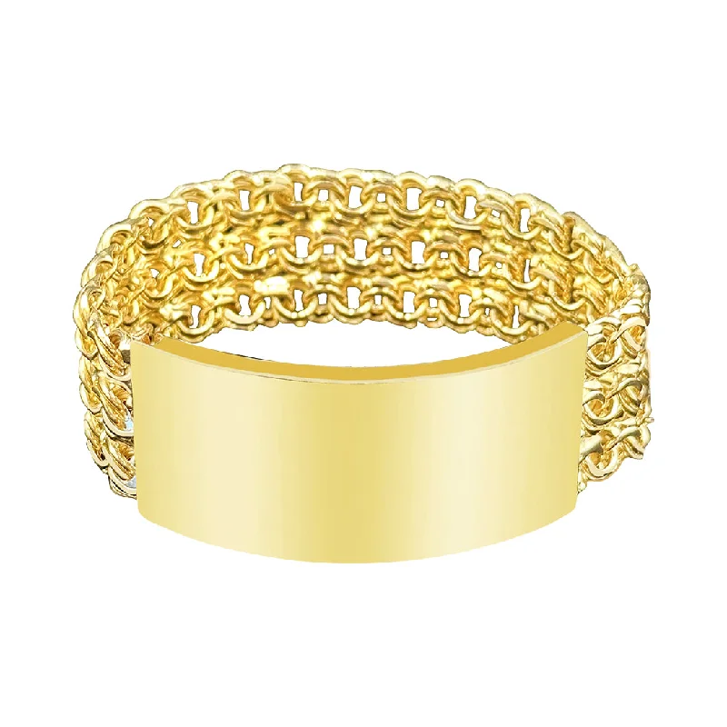 Charm bangles for women -10K Yellow Gold Chino Link ID bracelet