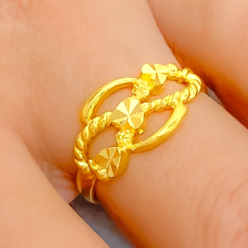 Triple rings for women -Timeless Beautiful 22k Gold Ring