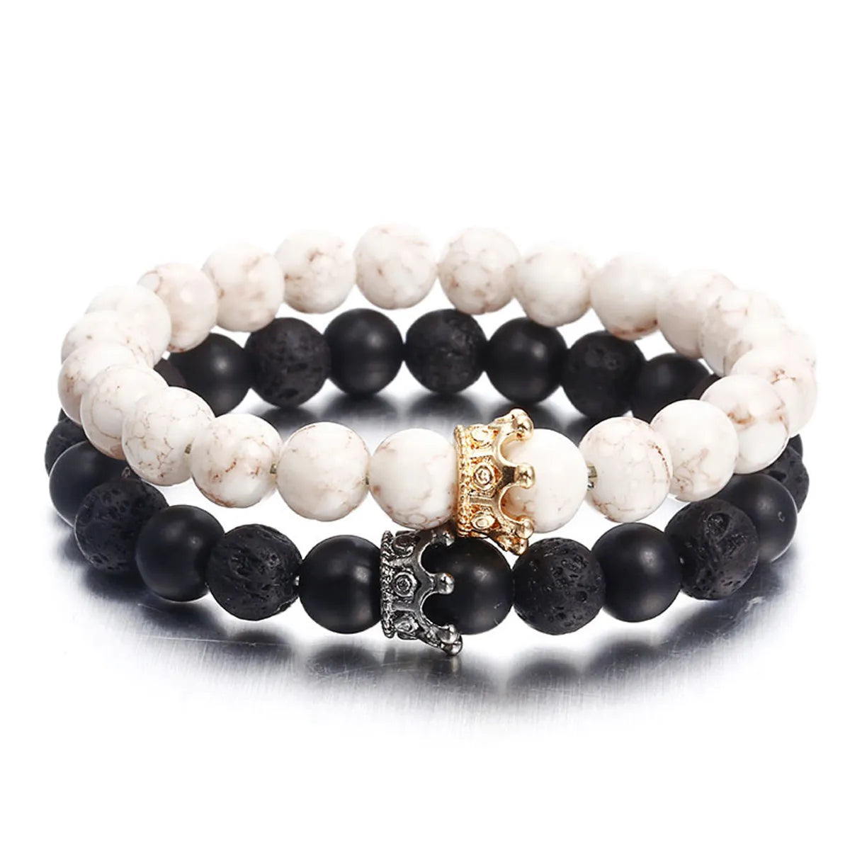 Floral bracelets for women -Fashion Crown Agate Plating No Inlaid Bracelets